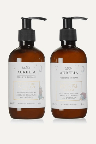 Aurelia Probiotic Skincare Kids' + Net Sustain Little Aurelia Sleep Time Top To Toe Wash & Cream, 2 X 240ml In Colorless