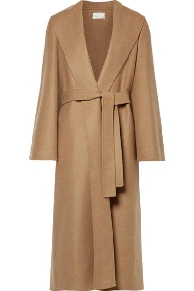 The Row Parlie Oversized Belted Cashmere Coat In Camel