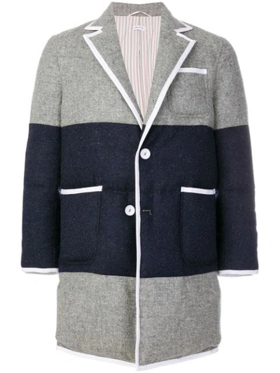 Thom Browne Zweifarbiger Mantel In 055 Light Grey