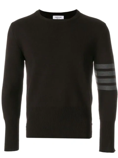 Thom Browne Pullover Mit Logo-streifen In Brown