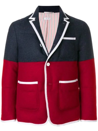 Thom Browne Bicolor Quilted Sack Sport Coat - Blue In Blue