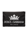 Dolce & Gabbana Black Small Logo Print Pouch