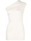 Rick Owens One Shoulder Tank Top - White