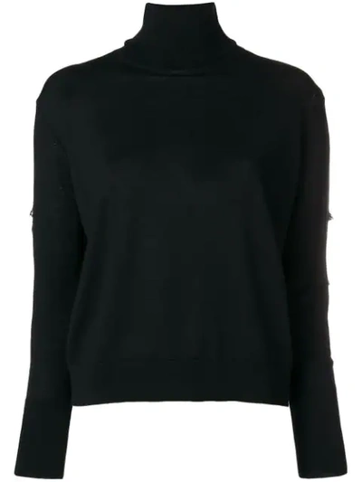 Nude Turtleneck Sweater - Black