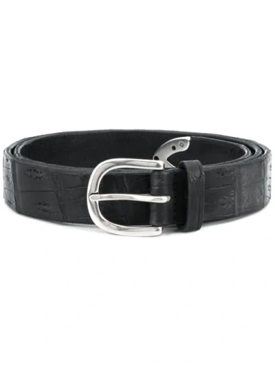 Orciani Embossed Buckle Belt In Black