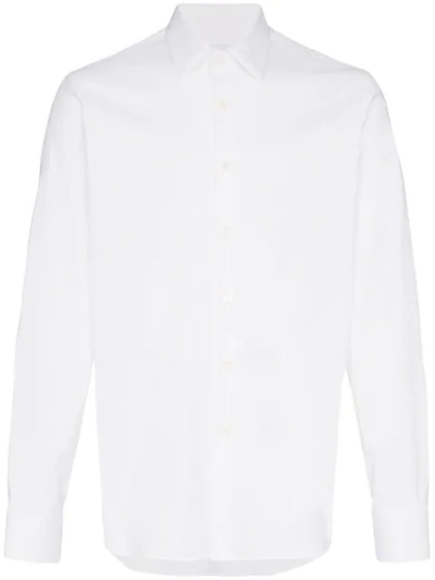 Prada Poplin Stretch Shirt In White