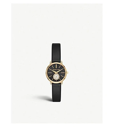 Michael Kors Mk2750 Portia Yellow-gold Stainless Steel And Leather Watch In Yellow Gold