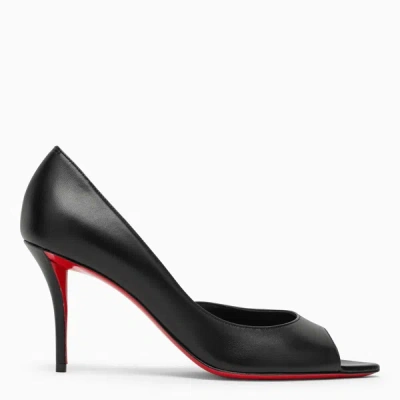 Christian Louboutin Nappa Leather Black Pumps Open Apostropha