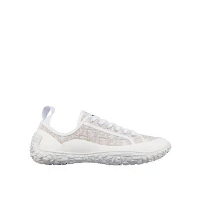 Dior Low Top Jacquard Sneakers In White