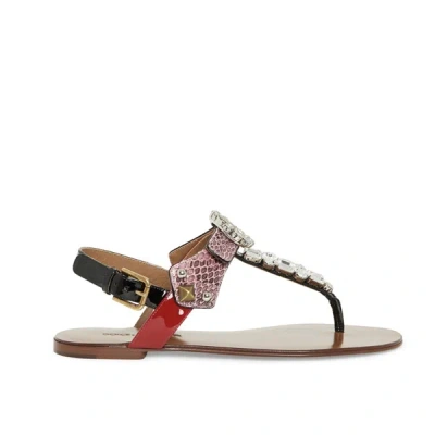 Dolce & Gabbana Leather Sandals In White