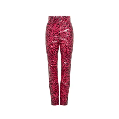 Dolce & Gabbana Leopard Skinny Pants In Red