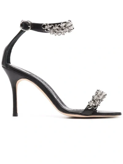 Manolo Blahnik Rekik Fabio Heeled Sandals Black