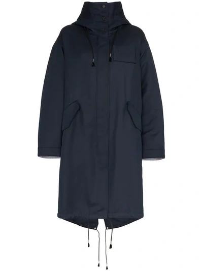 Calvin Klein 205w39nyc Over Sized Parka Coat In Blue