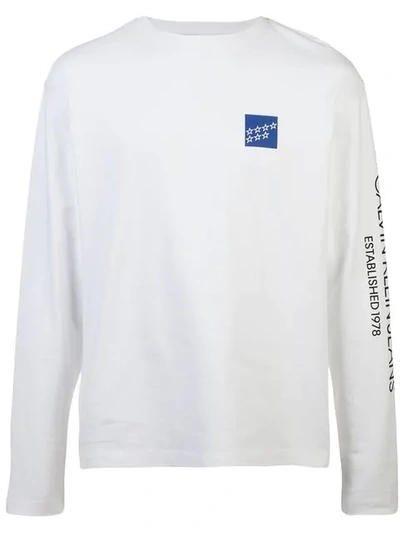 Calvin Klein 205w39nyc Logo Long Sleeve T-shirt In White