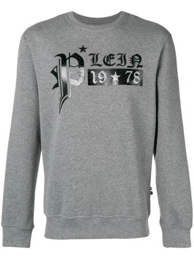 Philipp Plein Print Jersey Sweater In Grey