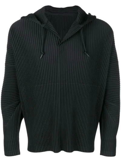 Issey Miyake Hooded Sweatshirt In Black