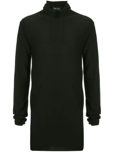 Andrea Ya'aqov Turtleneck Longline Sweater - Black