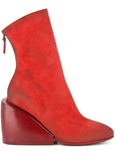 Marsèll Wedge Ankle Boots In Red