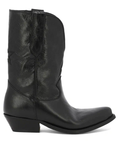 Golden Goose Wish Star Cowboy Boots For Women In Black For Ss24