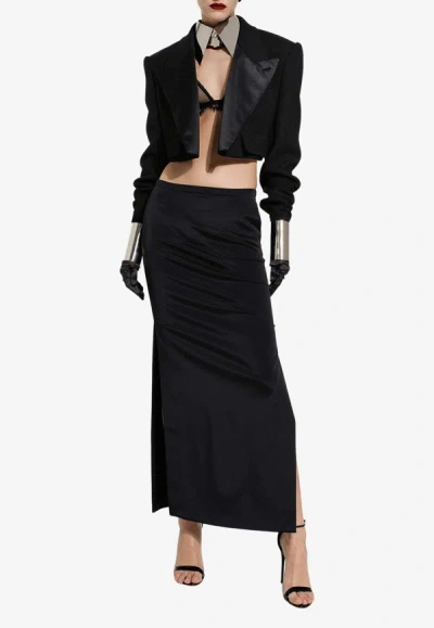 Dolce & Gabbana Cady Pencil Midi Skirt In Black