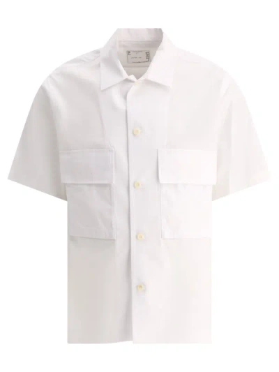 Sacai "thomas Mason" Shirt In White