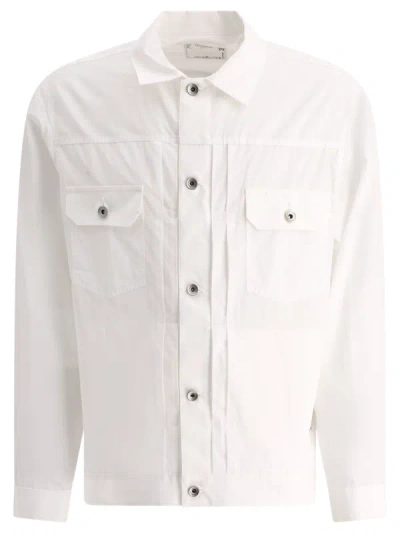 Sacai "thomas Mason" Shirt In White