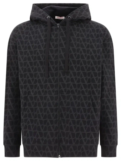Valentino Hoodie With Toile Iconographe Print In Black