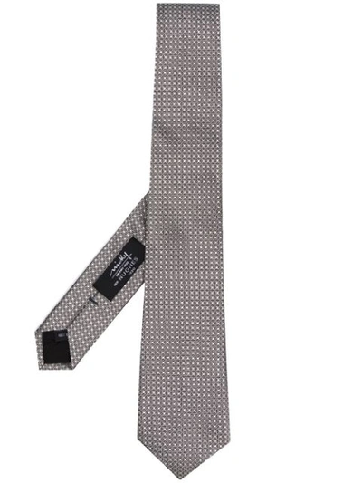 Nicky Embroidered Jacquard Tie In Black