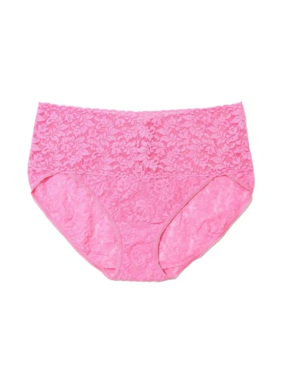 Hanky Panky Plus Size Retro Lace V-kini In Pink