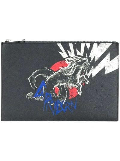 Givenchy Capricorn Printed Clutch Bag - Black