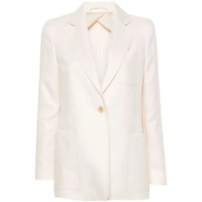 Max Mara Jackets In White Canvas