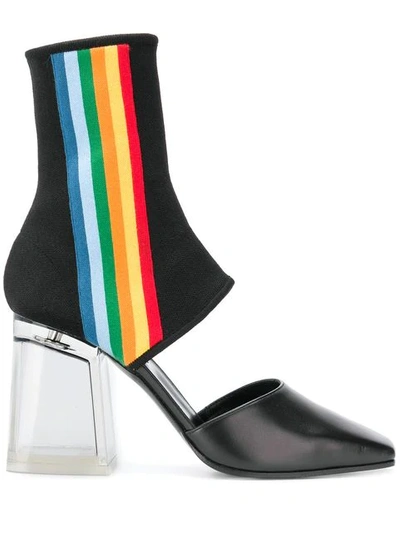 Palm Angels Rainbow Sock Boots In Black