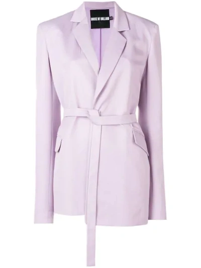 House Of Holland Oversized Belted Crepe Blazer In Pink