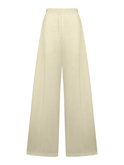 Sportmax High Waist Wide Leg Pants In Beige