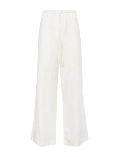 Totême High-rise Wide-leg Trousers In White