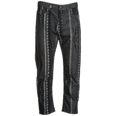 Versace Jeans Men's Jeans Denim Cropped In Black
