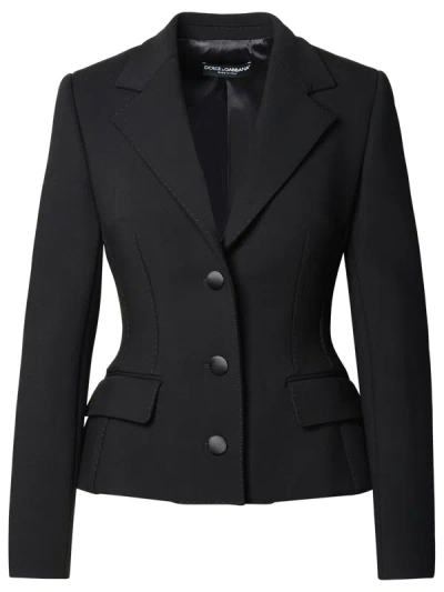 Dolce & Gabbana Woman  Black Wool Blend Blazer