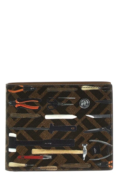 Fendi Men 'attrezzi' Wallet In Multicolor