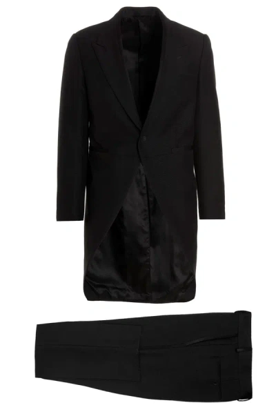 Fendi Men Mohair Wool Suit In Black