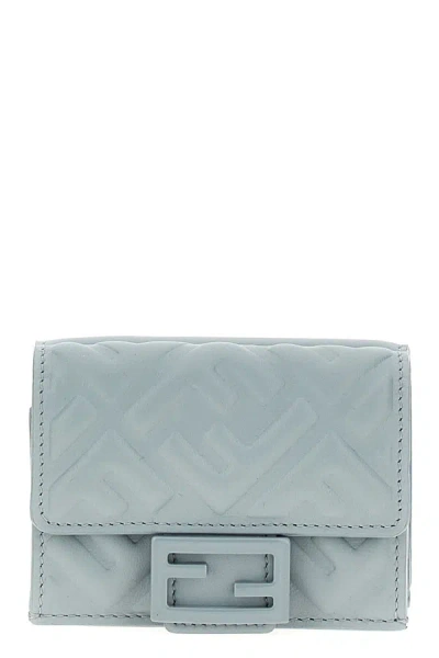 Fendi Women 'micro Trifold Baguette' Wallet In Blue