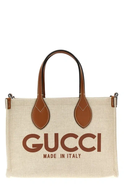 Gucci Women Mini Logo Shopping Bag In Cream