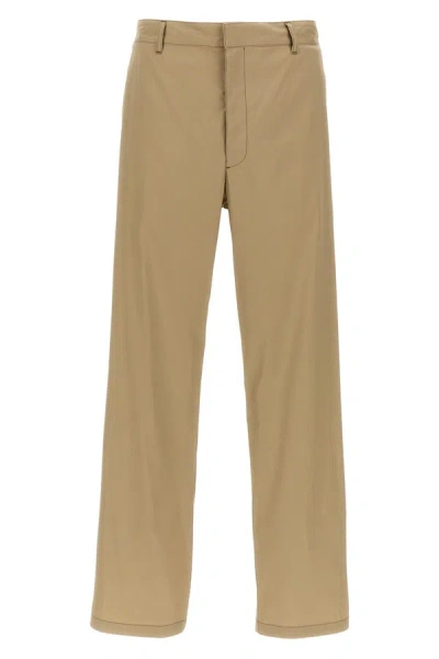 Prada Men Poplin Pants In Cream