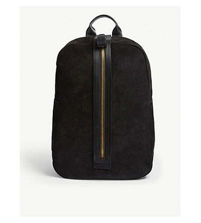 Tom Ford Full-grain Leather Backpack In Black Gold