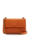 Bottega Veneta Olimpia Intrecciato Leather Shoulder Bag In Orange