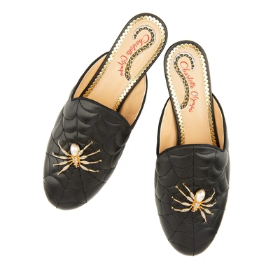 Charlotte Olympia Women's Web-quilted Leather Mules In Black