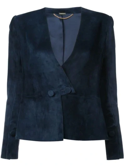 Adam Lippes Classic Fitted Blazer In Blue