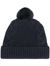 N•peal Beanie Mit Zopfmuster In Grey