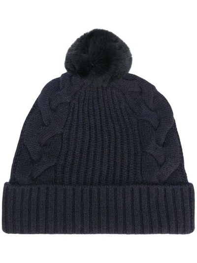 N•peal Beanie Mit Zopfmuster In Grey