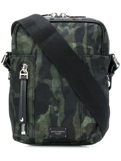 Dolce & Gabbana Camouflage Crossbody Bag In Military Green