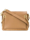 Chloé Chloe Small Roy Calfskin & Suede Shoulder Bag In Neutral In Nut